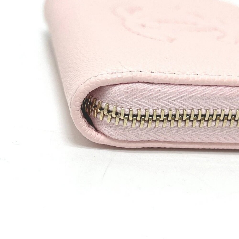 CHANEL AP4658 CC Mark Zip coin purse Long Wallet Caviar Leather pink Unused - Picture 3 of 10